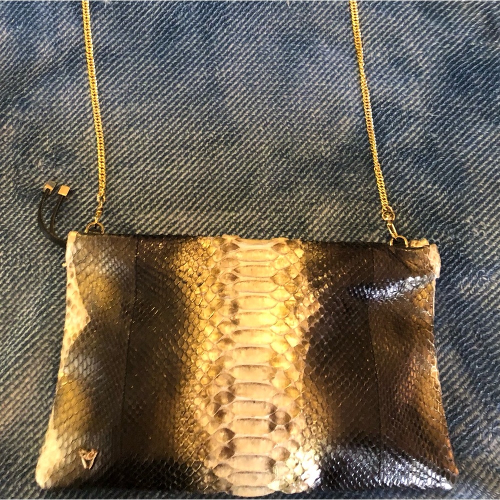 Ghibli python handbag with gold strap